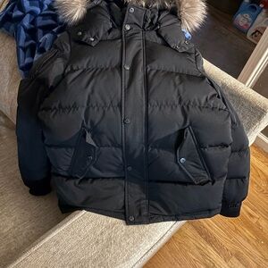 Moose Knuckles Black Kids Puffer Jacket